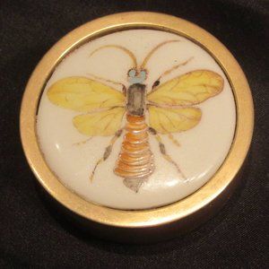 Brass /ceramic Paper Weight, vintage 1970's